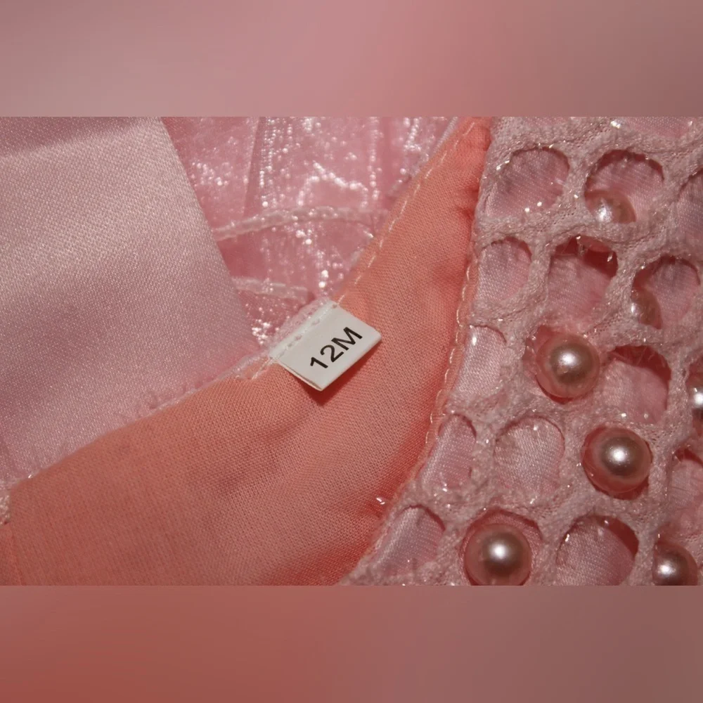 Jup’ Elle Pink 12 months Baby Girl Dress Formal Pageant BRAND NEW Party Dress - Picture 3 of 8
